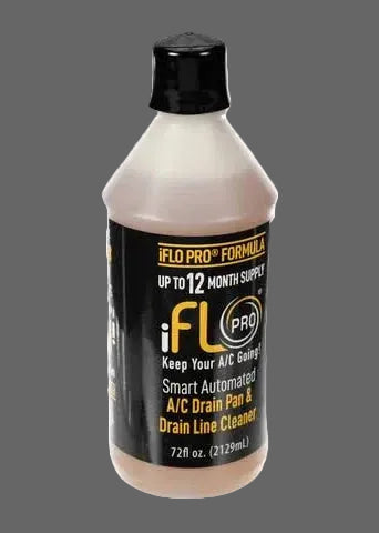 Bottle of iFL Pro A/C drain pan and drain line cleaner on a white background